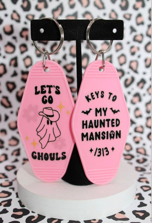 Let’s Go Ghouls or Haunted Mansion Hotel Keychains