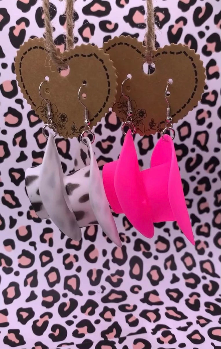 Cowgirl hat earrings